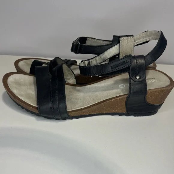 Merrell Revalli Aura Black
Leather Wedge Sandals Women's Size 11 - Picture 6 of 12
